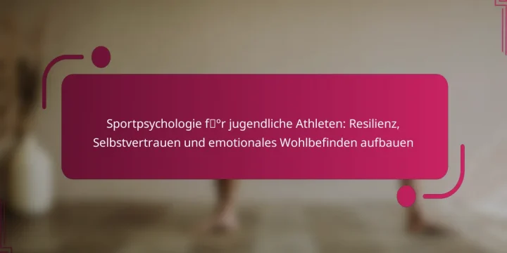 Sportpsychologie für jugendliche Athleten: Resilienz, Selbstvertrauen und emotionales Wohlbefinden aufbauen