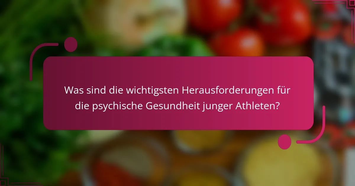 Was sind die wichtigsten Herausforderungen für die psychische Gesundheit junger Athleten?